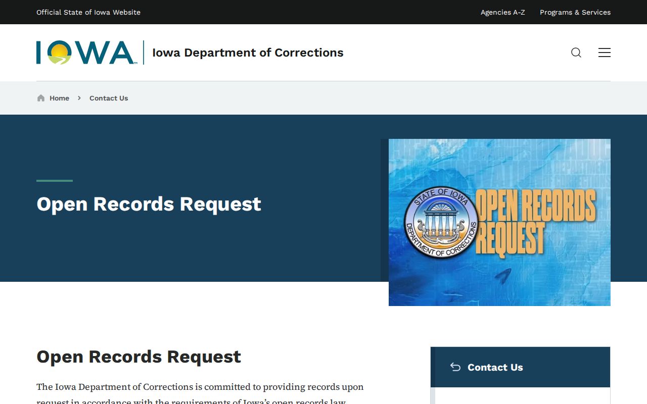 Iowa DOC records route for Dickinson County criminal history and supervision
