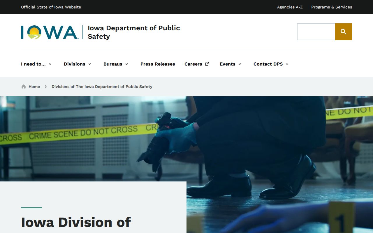 Iowa DCI division serving Dickinson County criminal record requests
